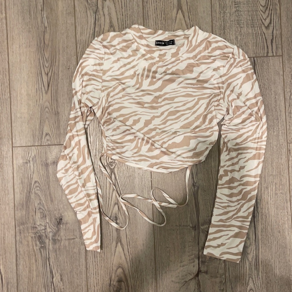 Tan Zebra Crop top